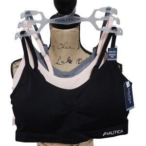 Nautica 3pk super soft active athletic workout lounge‎ bras plus size 2X new!!!